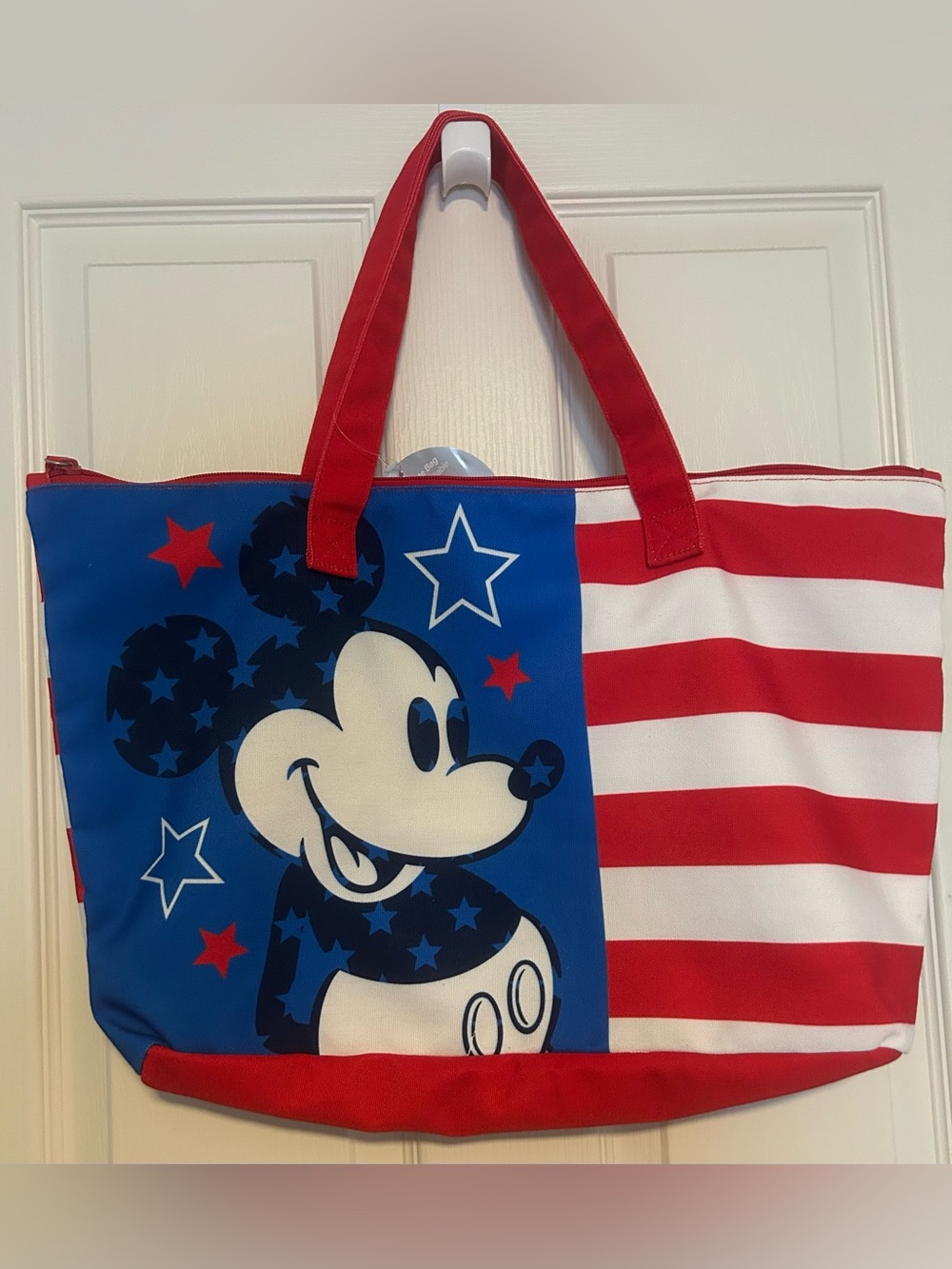 Disney Mickey Mouse 4th of July Americana Foldable Canvas Tote Bag, NWT.